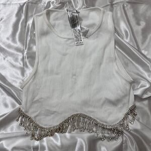 White ribbed crop top